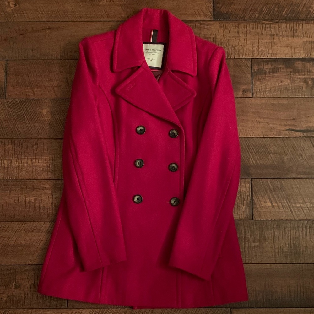 Tommy Hilfiger Double Breasted Wool Peacoat